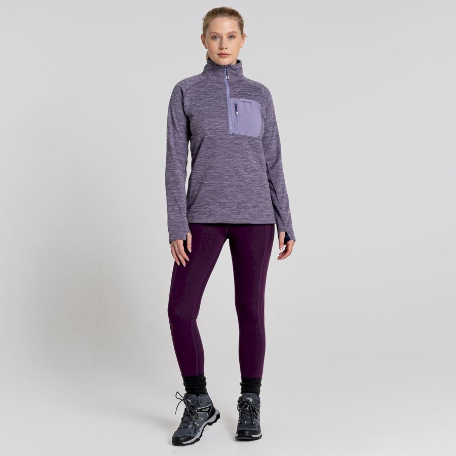 Purple Craghoppers Trina Half Zip Women's Sweaters | IPS8932YB