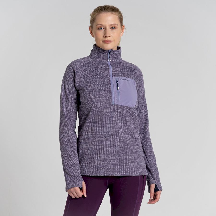 Purple Craghoppers Trina Half Zip Women's Sweaters | IPS8932YB