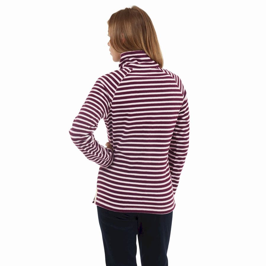 Purple Stripes Craghoppers Natalia Half Zip Women's Sweaters | CRP7031GQ