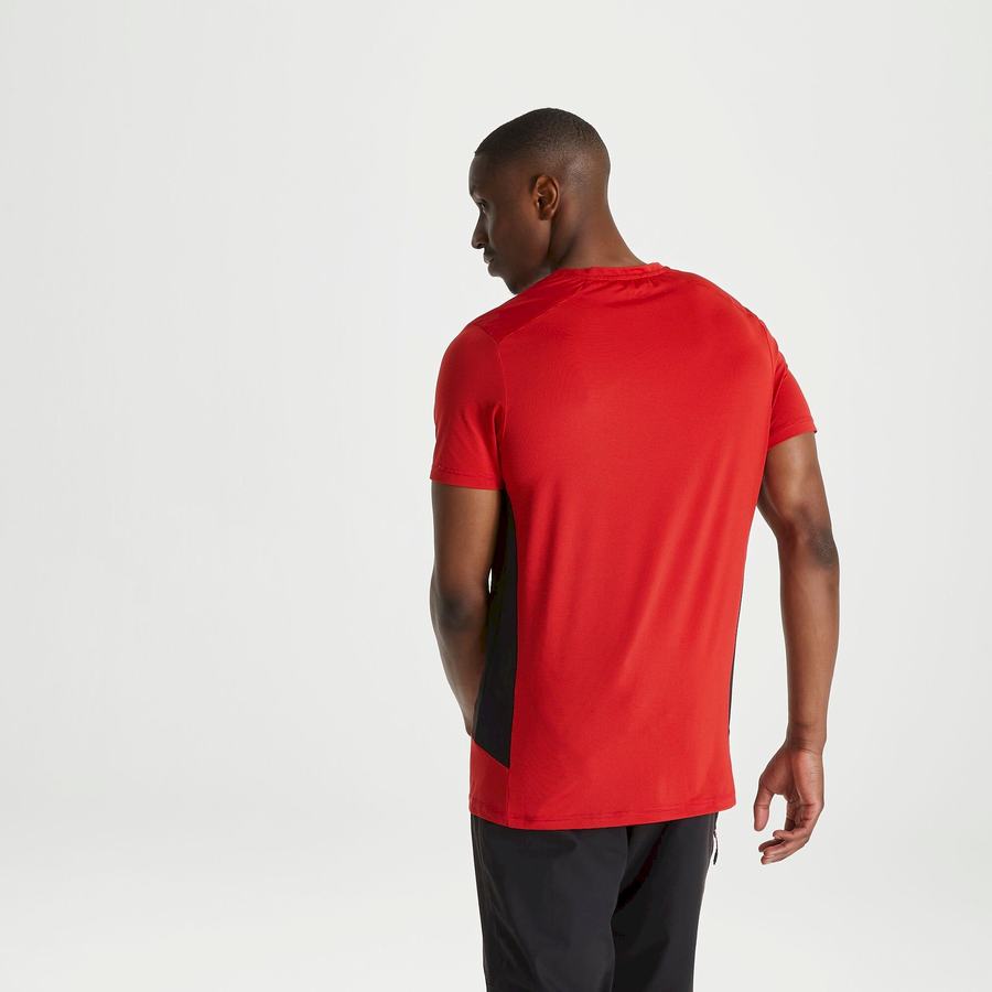 Red Craghoppers Atmos Short Sleeved Men's T-Shirts | QZR2754GW