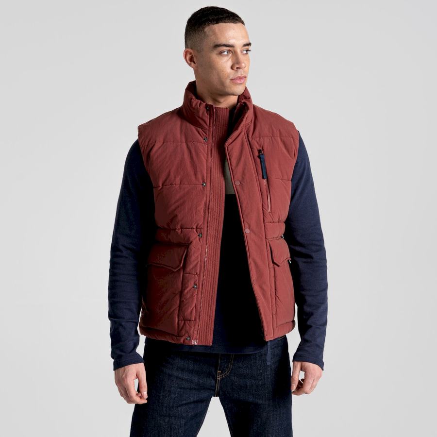 Red Craghoppers Dunbeath Vest Men's Gilets | SHI277YO