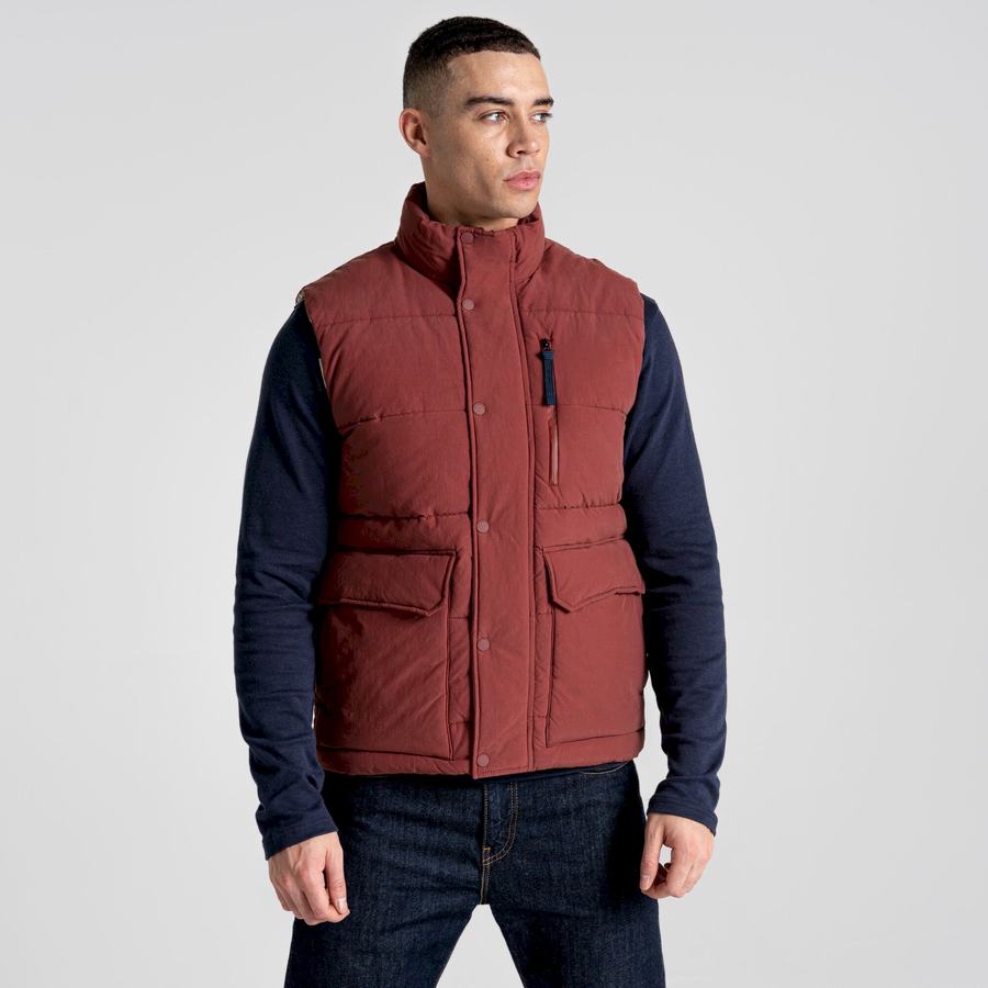 Red Craghoppers Dunbeath Vest Men's Gilets | SHI277YO