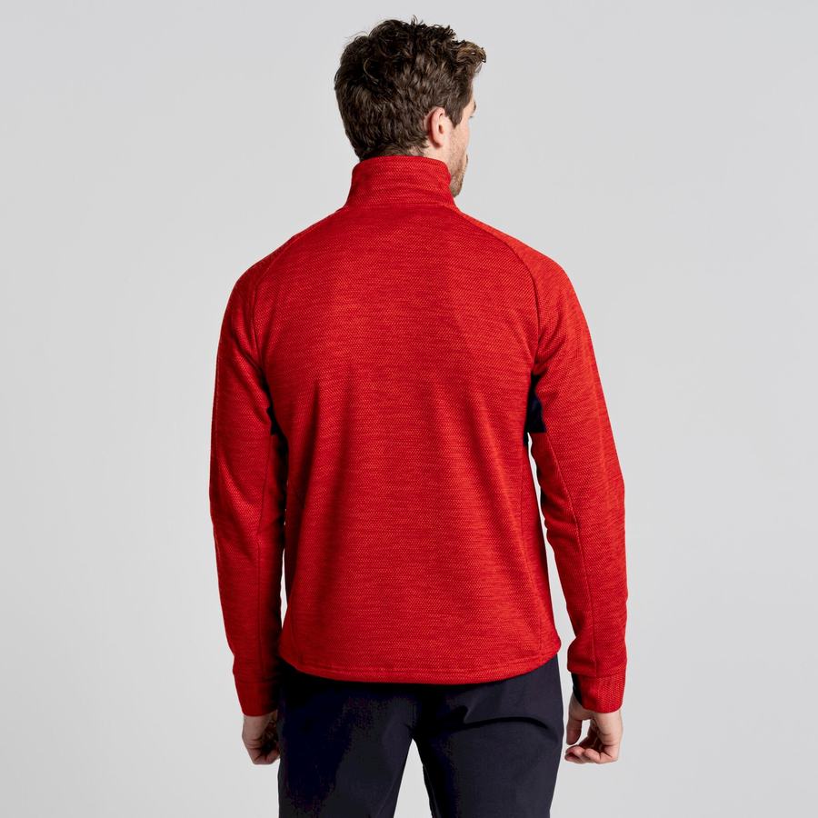 Red Craghoppers Tarbert Half Zip Men's Sweaters | WHF199WZ