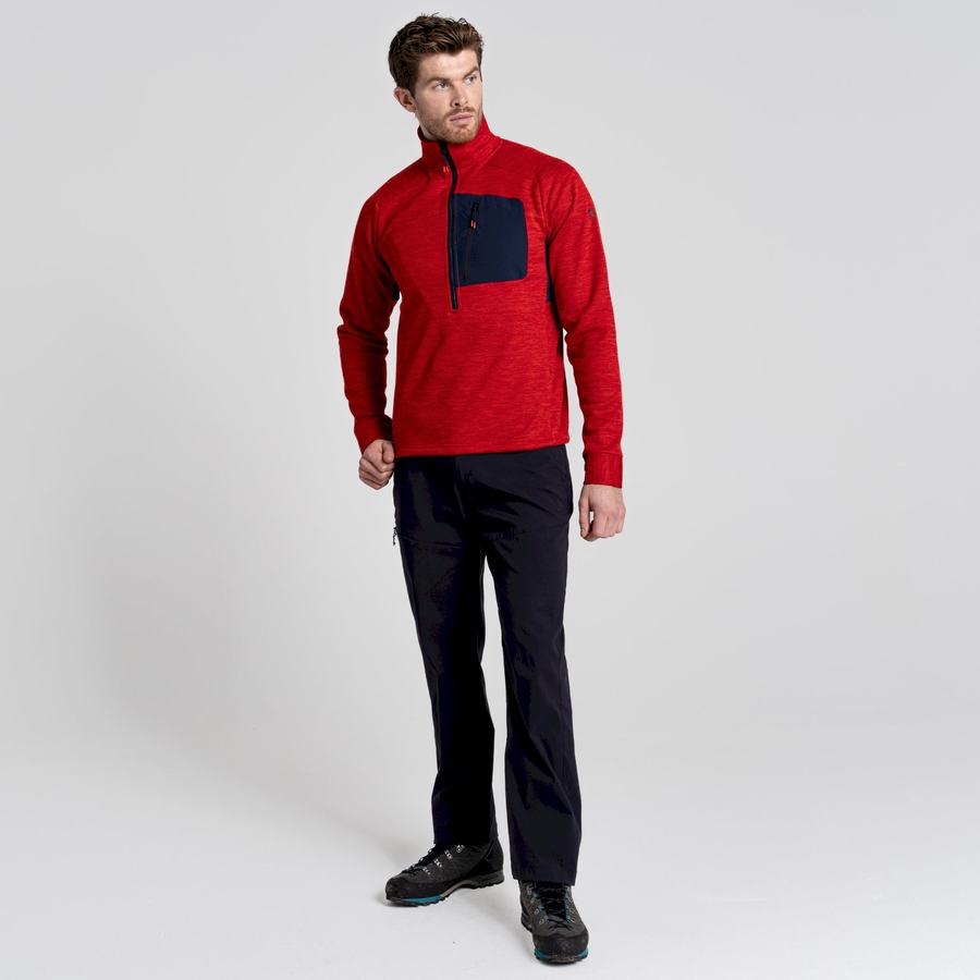 Red Craghoppers Tarbert Half Zip Men's Sweaters | WHF199WZ