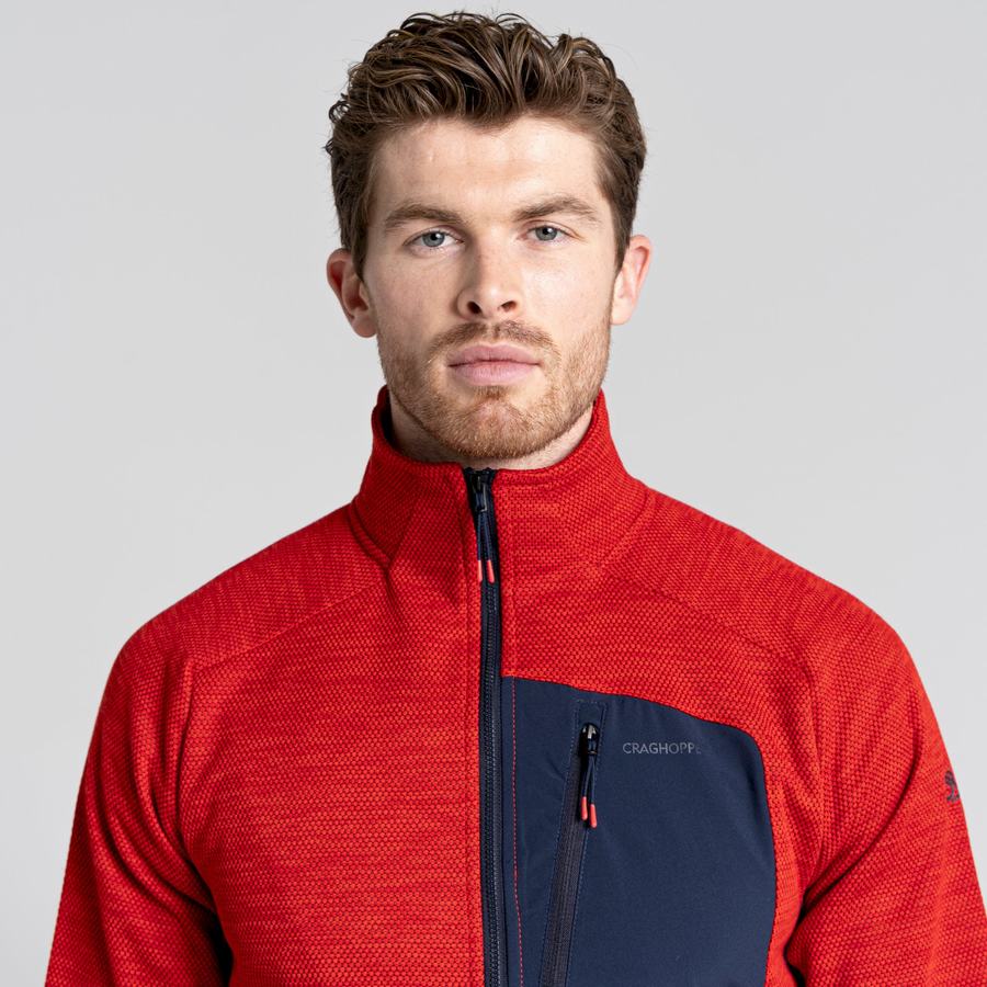 Red Craghoppers Tarbert Half Zip Men's Sweaters | WHF199WZ