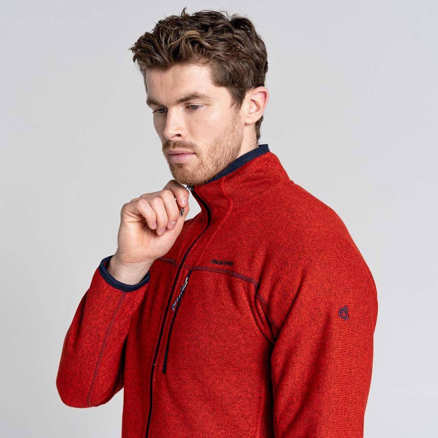 Red Craghoppers Torney Men's Sweaters | GVY2663JI