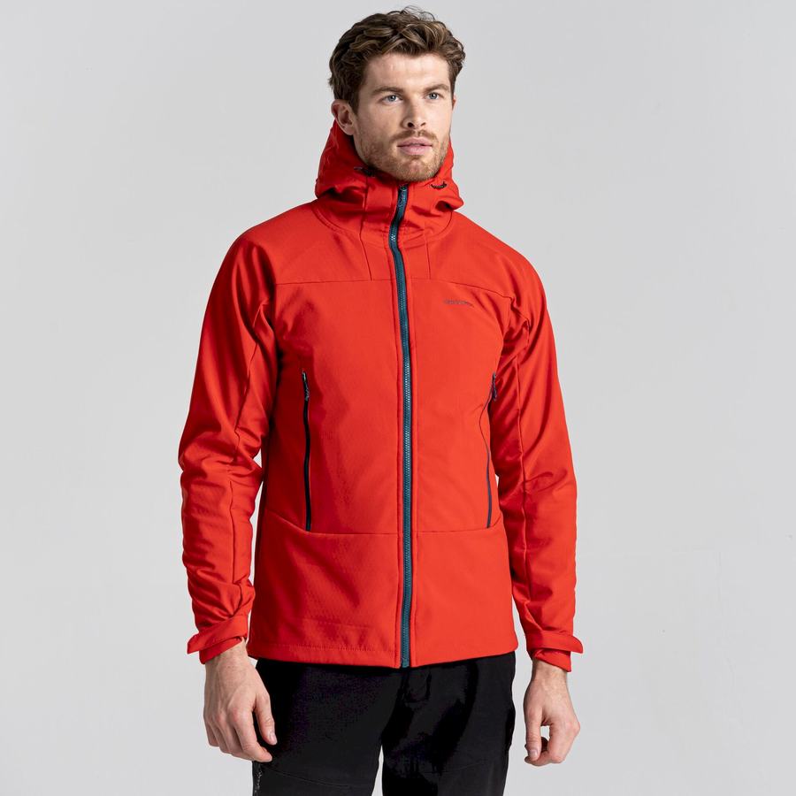 Red Craghoppers Tripp Hooded Men's Jackets | UTZ7539OY