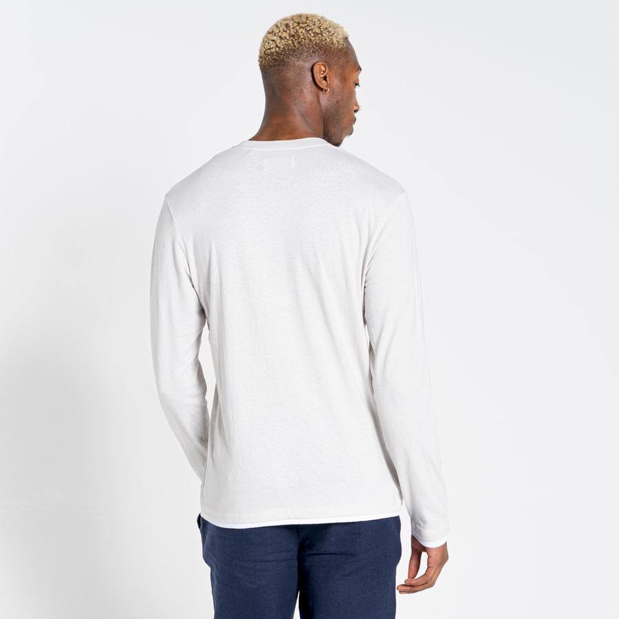 Silver Craghoppers Nosibotanical Coulter Long Sleeved Men's T-Shirts | IAC3347DH