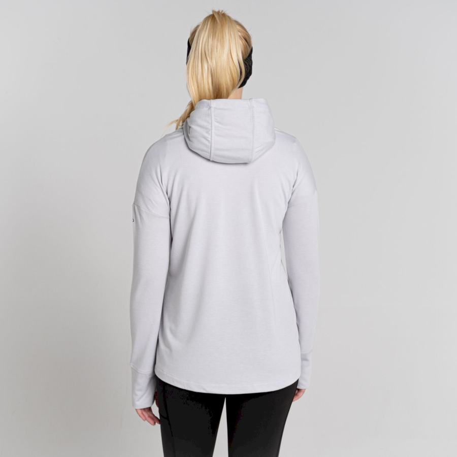 Silver Craghoppers Serrow Hooded Long Sleeved Women's T-Shirts | ZTN1431BD