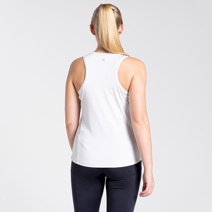 White Craghoppers Aliso Vest Top Women's T-Shirts | EXU6612FB