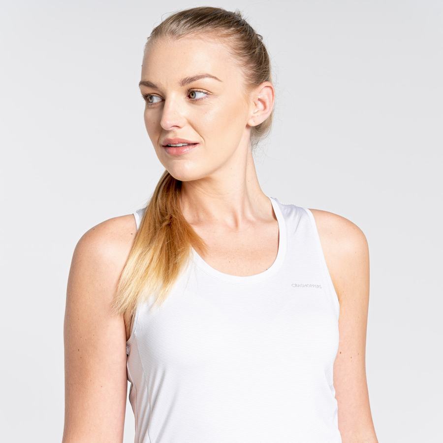 White Craghoppers Aliso Vest Top Women's T-Shirts | EXU6612FB