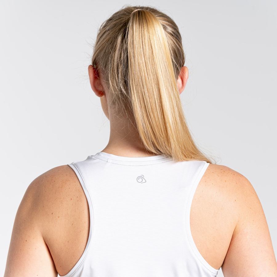 White Craghoppers Aliso Vest Top Women's T-Shirts | EXU6612FB