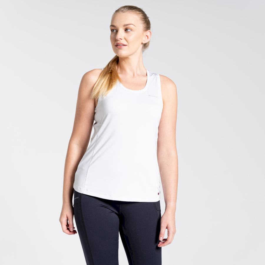 White Craghoppers Aliso Vest Top Women's T-Shirts | EXU6612FB