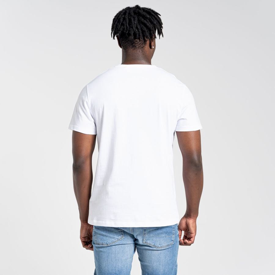 White Craghoppers Lugo Short Sleeved Men's T-Shirts | NCX2957QY