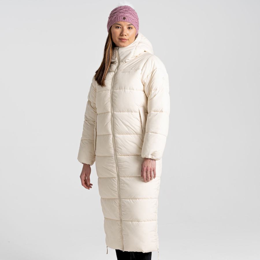 White Craghoppers Narlia Insulated Hooded Women's Jackets | YQE3319OU