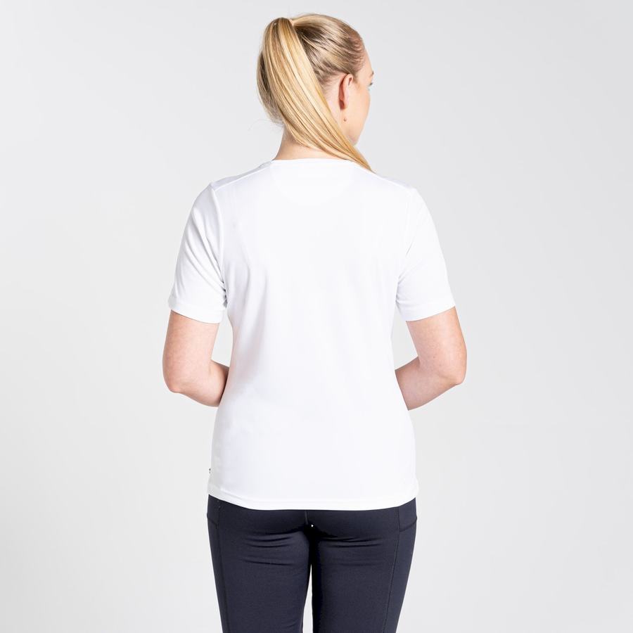 White Craghoppers NosiLife Candella Short Sleeved Women's T-Shirts | KJK5034LC