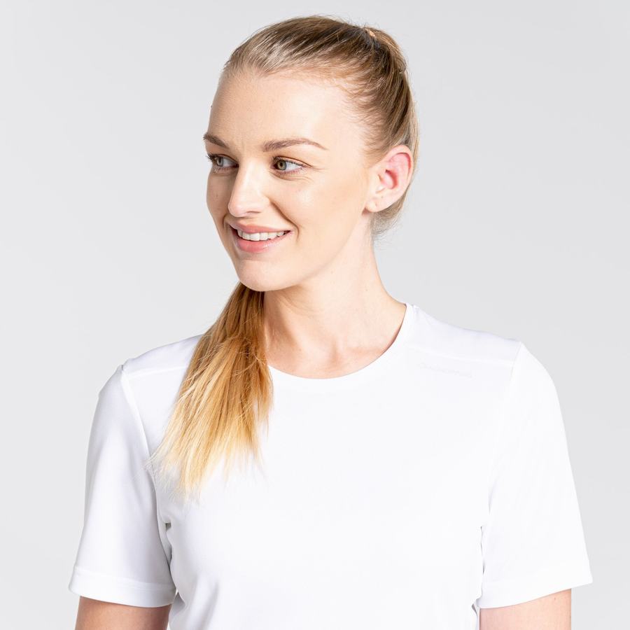 White Craghoppers NosiLife Candella Short Sleeved Women's T-Shirts | KJK5034LC