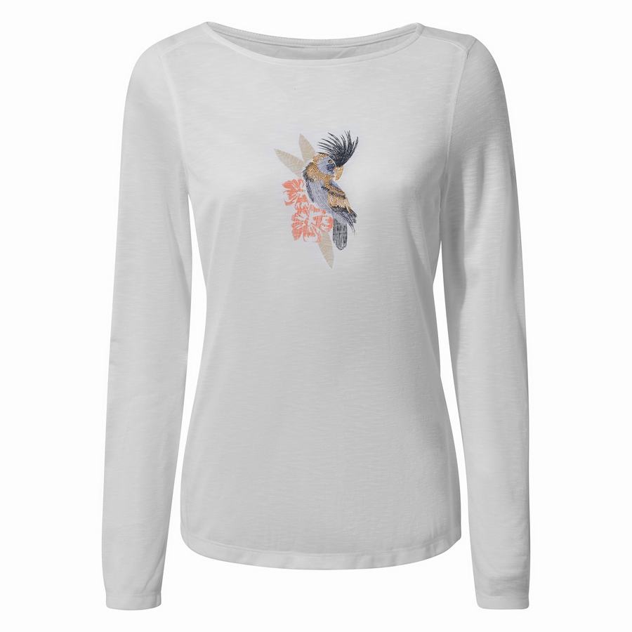 White Craghoppers NosiLife Erin Long Sleeved Women\'s T-Shirts | YVD4593HO