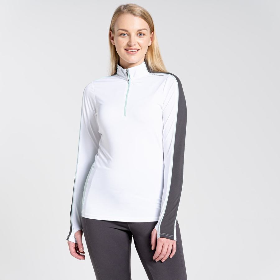 White Craghoppers NosiLife Marcella Long Sleeved Women's T-Shirts | FYS8237ZT