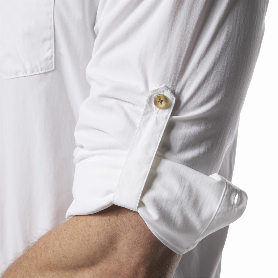 White Craghoppers NosiLife Nuoro Long Sleeved Men's Shirts | IDS8726RY