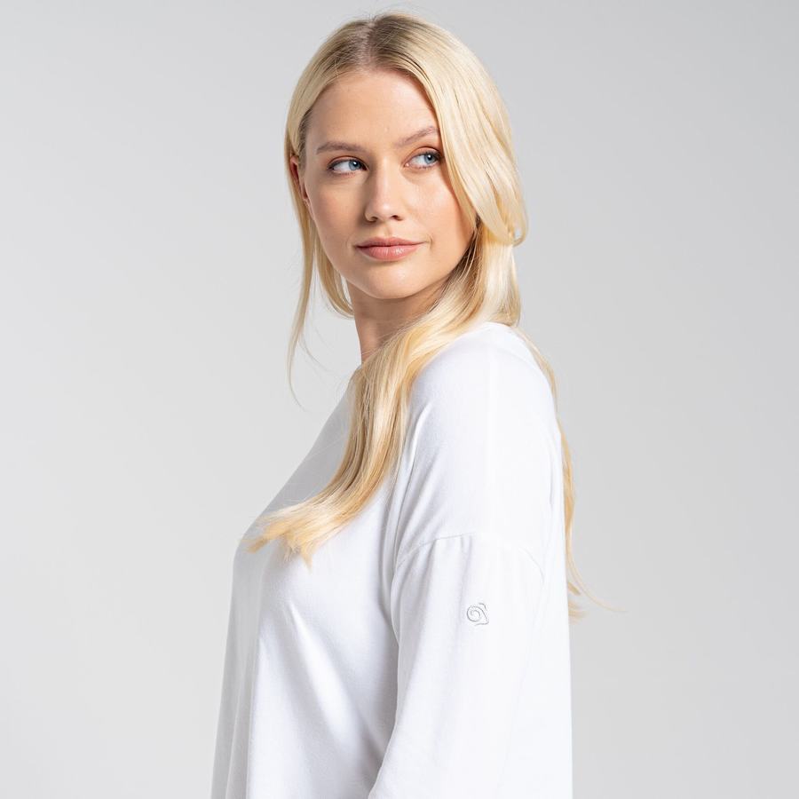 White Craghoppers NosiLife Sami Long Sleeved Women's T-Shirts | NQY2648HL