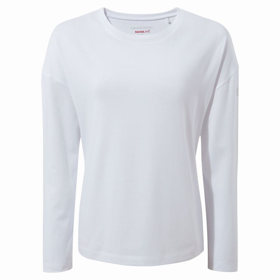 White Craghoppers NosiLife Sami Long Sleeved Women's T-Shirts | NQY2648HL