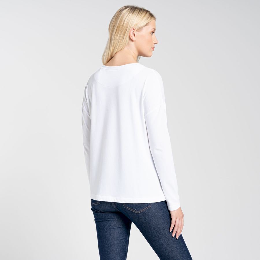 White Craghoppers NosiLife Sami Long Sleeved Women's T-Shirts | NQY2648HL