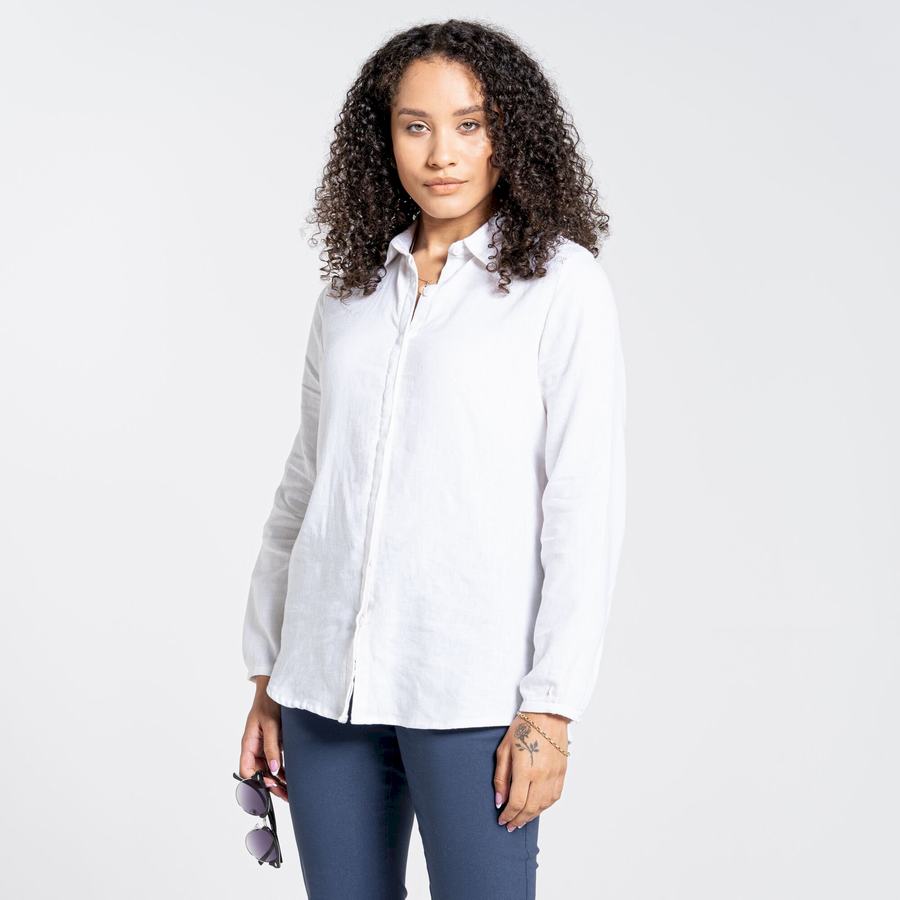 White Craghoppers Nosibotanical Bralio Women's Shirts | VGT7789RE