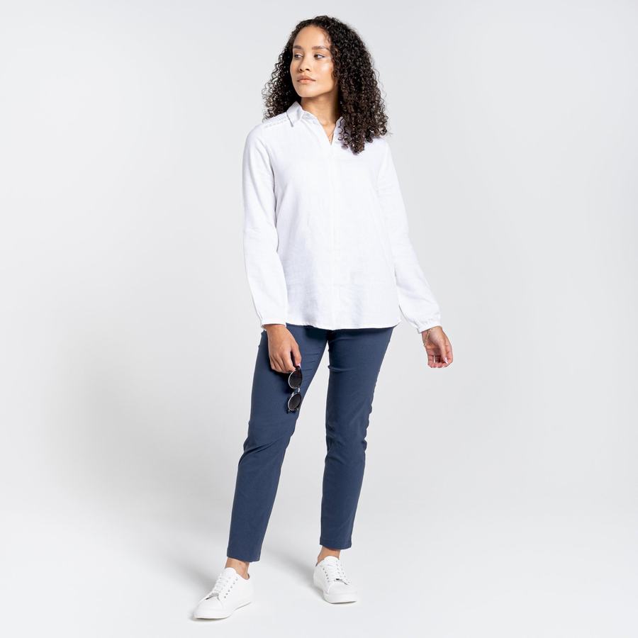 White Craghoppers Nosibotanical Bralio Women's Shirts | VGT7789RE