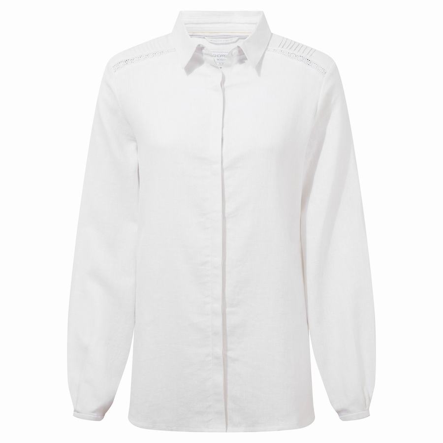 White Craghoppers Nosibotanical Bralio Women's Shirts | VGT7789RE