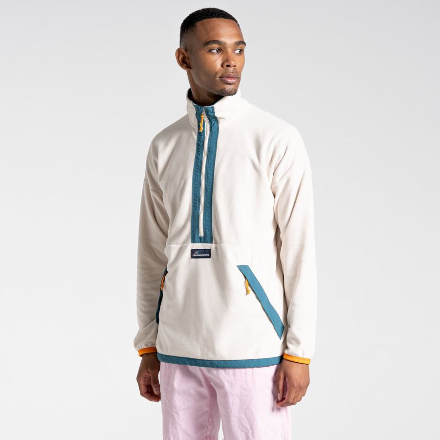 White Craghoppers Welwood Half Zip Men's Sweaters | BIY8612WI