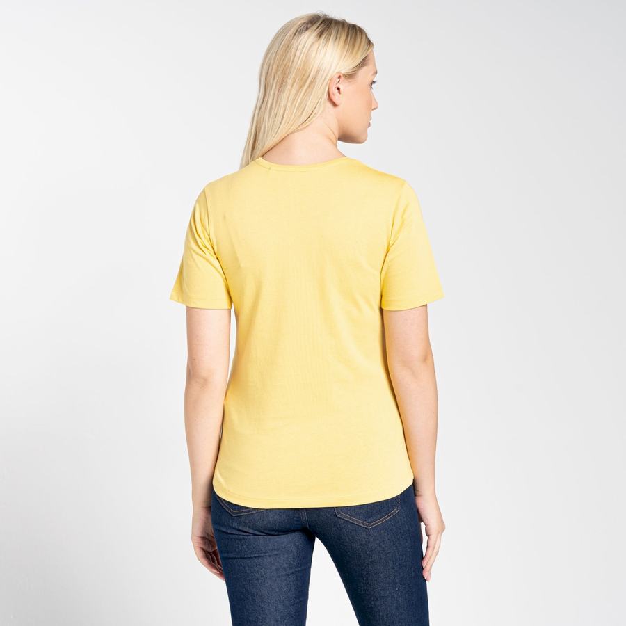 Yellow Craghoppers Ally Short Sleeved Women's T-Shirts | XOW2380PS