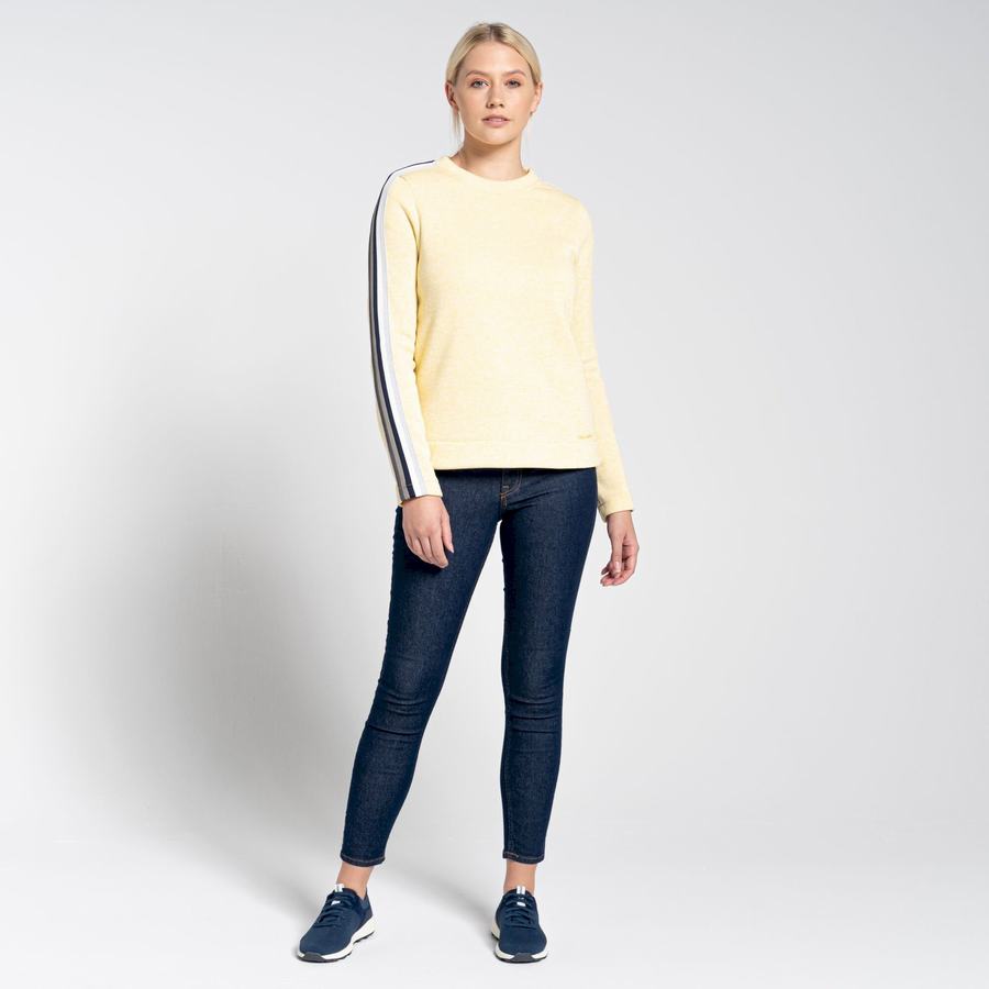 Yellow Craghoppers Pinalla Crew Neck Women's Sweatshirts | UVK5690UX