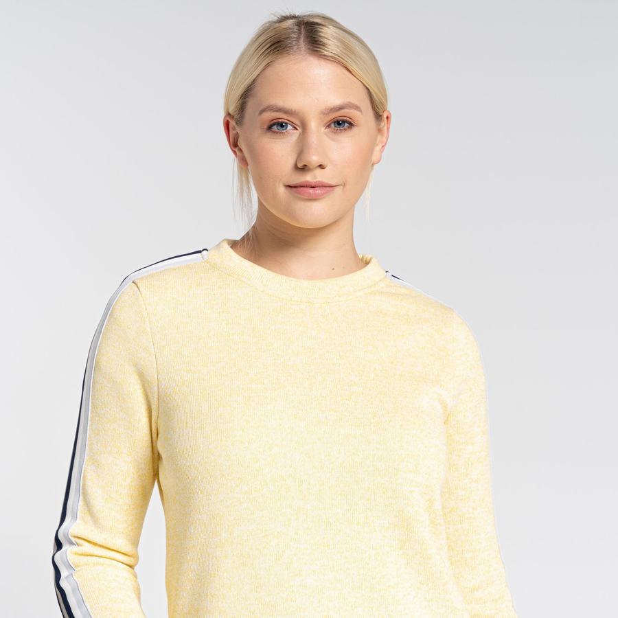 Yellow Craghoppers Pinalla Crew Neck Women's Sweatshirts | UVK5690UX