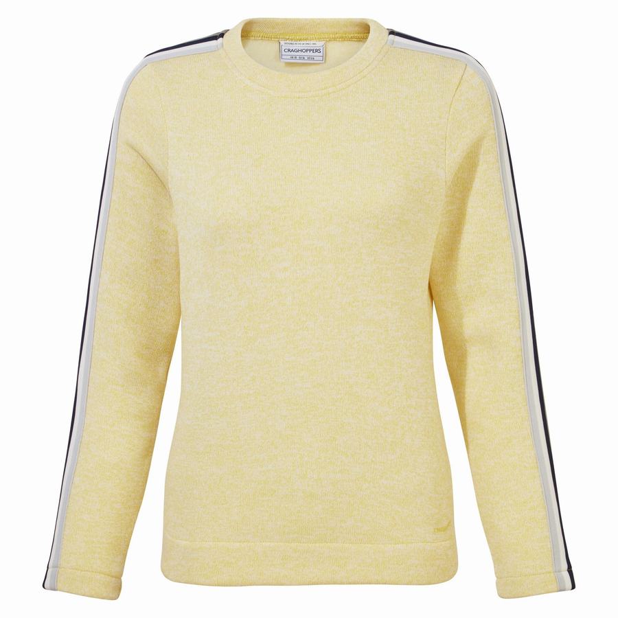 Yellow Craghoppers Pinalla Crew Neck Women's Sweatshirts | UVK5690UX