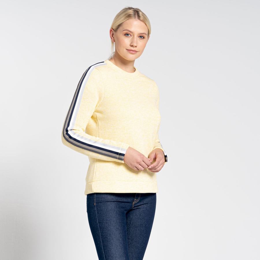 Yellow Craghoppers Pinalla Crew Neck Women's Sweatshirts | UVK5690UX