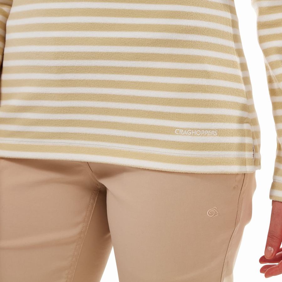 Yellow Stripes Craghoppers Natalia Half Zip Women's Sweaters | TSJ7824AN